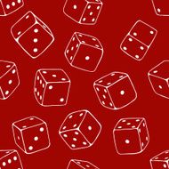 Vector Seamless Pattern Background of Lineart Dices N4