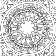 Black and white ornament Floral mandala Hand drawn pattern