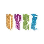 Retro style 3d condensed font with hand drawn lines texture