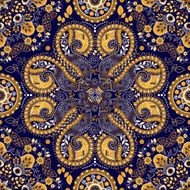 Blue indian seamless pattern