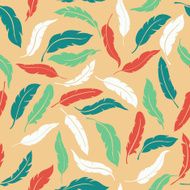 Colorful Seamless Feathers Pattern Vector Illustration