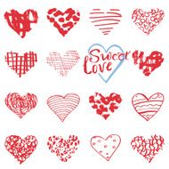 Hand drawn hearts symbols and lettering for Valentines day N2