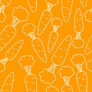 Seamless pattern with doodle carrots