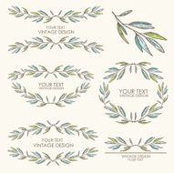 Collection of floral wreath hand drawn