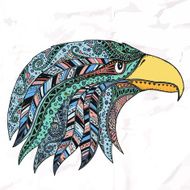 Eagle in oriental tribal ornament
