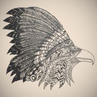 Eagle in oriental tribal ornament N2