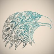 Eagle in oriental tribal ornament N3