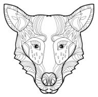 Vector illustration doodle hand-drawn wolf