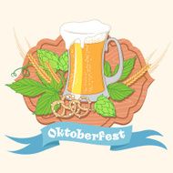 Vintage poster or greeting card for Oktoberfest Beer festival N3