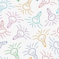 color bulbs sketch seamless pattern
