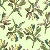 plant pattern seamless color