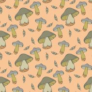 Vector seamless pattern of mushroom N2