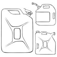 Vector Set of Lineart Jerry Cans