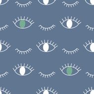 Abstract pattern with open and winking eyes