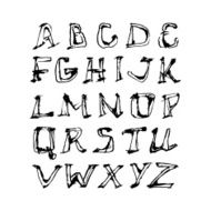 hand drawn letters of latin alphabet N2