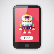 robot concept flat icon with long shadow eps10 N88