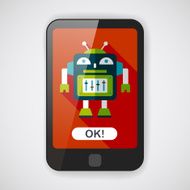 robot concept flat icon with long shadow eps10 N90