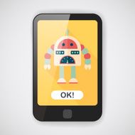 robot concept flat icon with long shadow eps10 N105