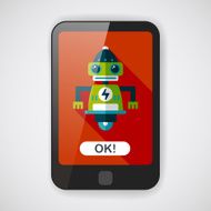 robot concept flat icon with long shadow eps10 N106