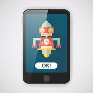 robot concept flat icon with long shadow eps10 N109