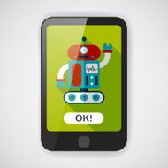 robot concept flat icon with long shadow eps10 N110
