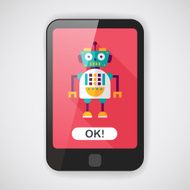 robot concept flat icon with long shadow eps10 N120