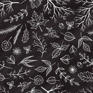 Vector chalk style floral seamless pattern
