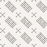 Vector seamless texture of hand-drawn lines with circles on N3