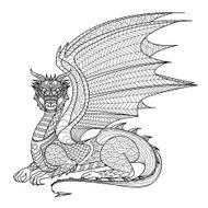 Drawing dragon for coloring book