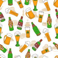 Beer festival doodle pattern N3