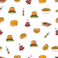 Snacks doodle pattern