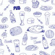 Beer festival doodle pattern N4