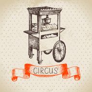 Hand drawn sketch circus and amusement vector illustration Vint N6