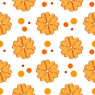 abstract seamless pattern with bubbles and flowers