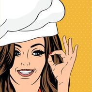 pop art woman cook