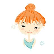 Cute Girl Smiling Sketch For Your Design N34