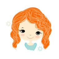 Cute Girl Smiling Sketch For Your Design N41