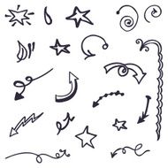 Pencil sketch decorative elements