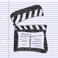 Simple doodle of a clap board N2