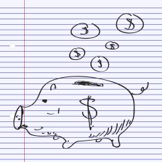 Simple doodle of a piggy bank