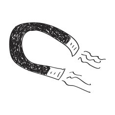 Simple doodle of a magnet N2
