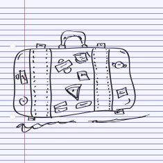 Simple doodle of a suitcase