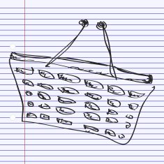Simple doodle of a shopping basket