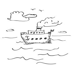 Simple doodle of a ship
