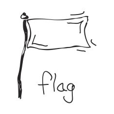 Simple doodle of a flag