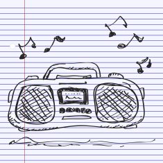 Simple doodle of a stereo