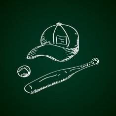 Simple doodle of baseball equipment N2
