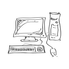 Simple doodle of a computer