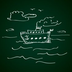 Simple doodle of a ship N2