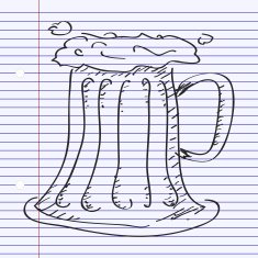Simple doodle of a beer glass N2